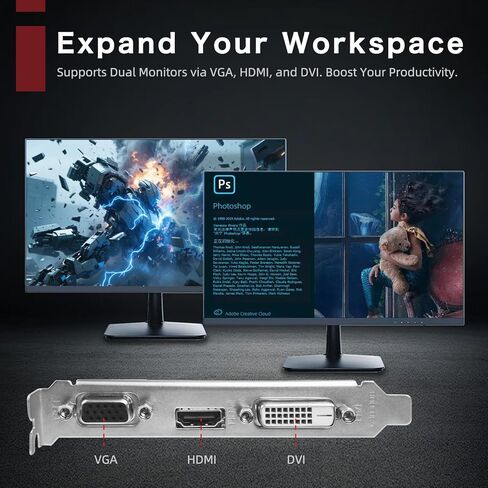 بطاقة رسومات GPU منخفضة المستوى GT 730 سعة 4 جيجابايت، وبطاقة فيديو 64 بت GDDR3، وبطاقة رسومات DVI VGA HDMI منخفضة المستوى مع مروحة تبريد in Kuwait