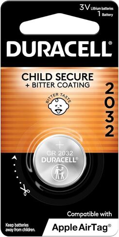 DURACELL CR2032 3V Lithium Battery, Child Safety Features, 2 Count Pack, Lithium Coin Battery for Key Fob, Car Remote, Glucose Monitor, CR Lithium 3 Volt Cell (Pack of 2) in Saudi Arabia