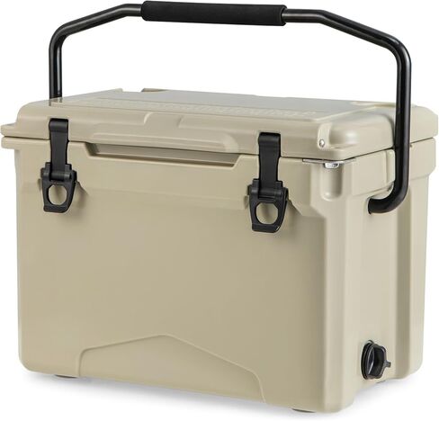 Goplus Hard Cooler, Insulated Ice Chest w/Portable Handles, Cup Holders, Ruler, Bottle Opener, 6 Day Ice Retention for Drink, Beverage, Camping, Fishing, Beach in Saudi Arabia
