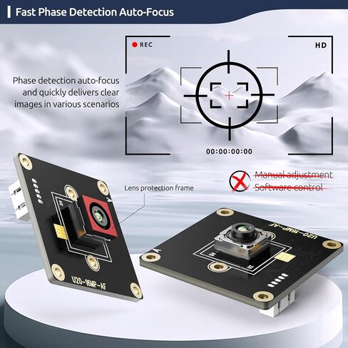 16 ميجابكسل (4656 × 3496) USB2.0 UVC كاميرا اكتشاف المرحلة التركيز التلقائي 1/2.8 بوصة IMX298 HDR التوصيل والتشغيل للكمبيوتر Raspberry Pi Jetson Nano وSBCs يدعم Windows Linux Android Mac OS in Kuwait