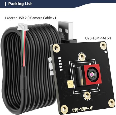 16 ميجابكسل (4656 × 3496) USB2.0 UVC كاميرا اكتشاف المرحلة التركيز التلقائي 1/2.8 بوصة IMX298 HDR التوصيل والتشغيل للكمبيوتر Raspberry Pi Jetson Nano وSBCs يدعم Windows Linux Android Mac OS in Kuwait