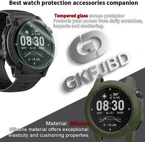 حافظة متوافقة مع COROS NOMAD Outdoor GPS Smartwatch واقي شاشة HD من الزجاج المقسى وحافظات ناعمة من السيليكون (عبوة من 3+2) in Kuwait