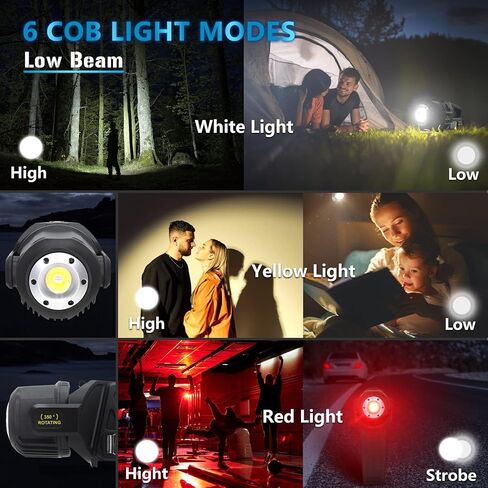 Spotlight 3000000 Lumens, 9 Modes Rechargeable Led Spotlight Flashlight with 350° Rotate Head, Super Bright Spot Lights Outdoor Handheld, IPX6 Waterproof Solar Flashlight As Seen on TV, XX-Large in Saudi Arabia