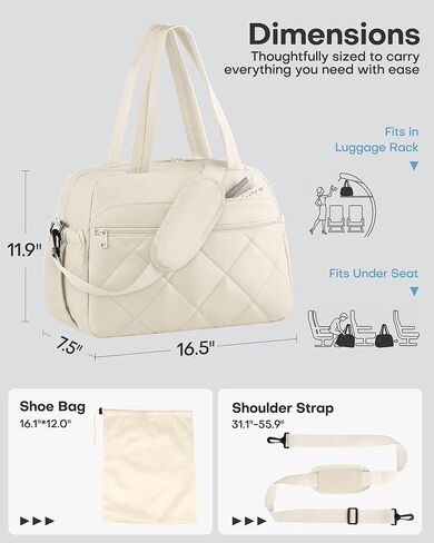 حقيبة رياضية للنساء من هوتور - حقائب دفل خفيفة الوزن للسفر مع جيب مبلل وحقيبة أحذية منفصلة، ​​حقيبة متعددة الجيوب يمكن حملها في عطلة نهاية الأسبوع للرياضة واللياقة البدنية والرحلات الليلية، أسود، 16.5 بوصة × 7.5 بوصة × 11.9 بوصة in Kuwait