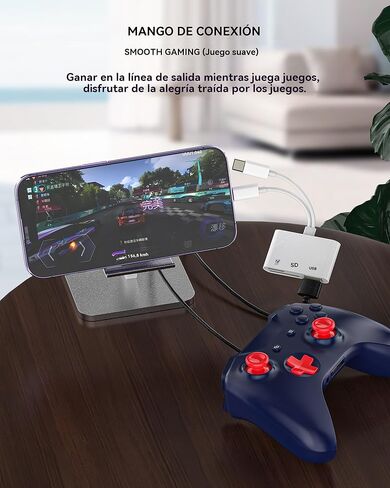 USB C Lightning إلى قارئ بطاقة SD (3in2) كابل USB OTG 3.0 محول قارئ بطاقة Micro SD TF لهاتف iPhone 16 15 14 13 Pro Max Type C محول لأجهزة Apple iPad المتوافقة مع كاميرا Samsung Android in Kuwait