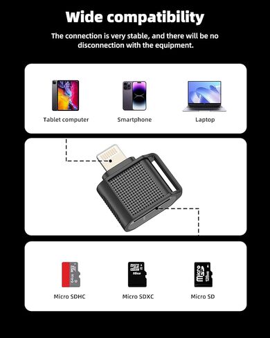 محول قارئ بطاقات Micro SD لهاتف iPhone 17 16 15 Pro Max USB C إلى TF عصا ذاكرة الكاميرا الرقمية لملحقات Apple Type C فتحة صور محول كابل Android مدمج لتخزين السيارة والكمبيوتر المحمول المحمول Mini in Saudi Arabia