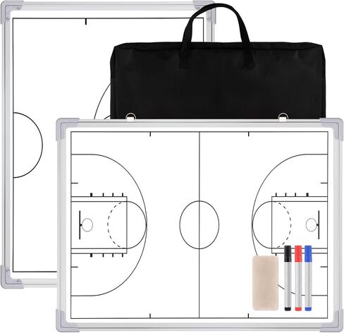 24" x 18" Magnetic Soccer Coaching Board Double-Sided Dry Erase Board, Portable Tactical Clipboard Equipped with Magnet Numbers, Marker Pen, Eraser and Zipper Bag in Saudi Arabia
