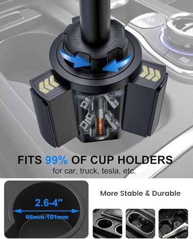 Heavy Duty Cup Holder Tablet Mount wiht Adjustment Metal Arm, iPad Cup Holder Mount for Suvs, Trucks, Compatible with iPad Pro Air Mini, iPhone, Galaxy Z Fold, 4-13" Devices in Saudi Arabia