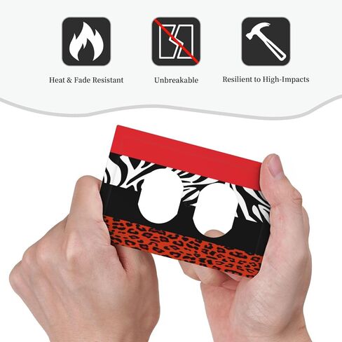 Red Black Modern Geometric Cheetah Zebra Leopard Print 1 Gang Duplex Receptacle Switch Wall Plate Jumbo Electrical Outlet Covers Receptacle Plug Covers Socket Faceplate Animal Skin Art Bathroom Decor in Saudi Arabia