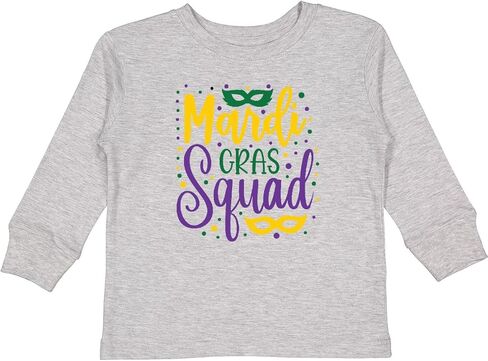 تي شيرت Inktastic Mardi Gras Squad الاحتفالات الاحتفالية للأطفال الصغار بأكمام طويلة in Kuwait