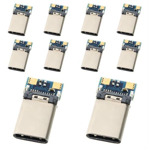 chenyang 10 Pack USB C DIY Connector USB 3.1 Type C 24Pin Male Plug Port Repair Replacement Solder Adapter with PCB Board in Kuwait