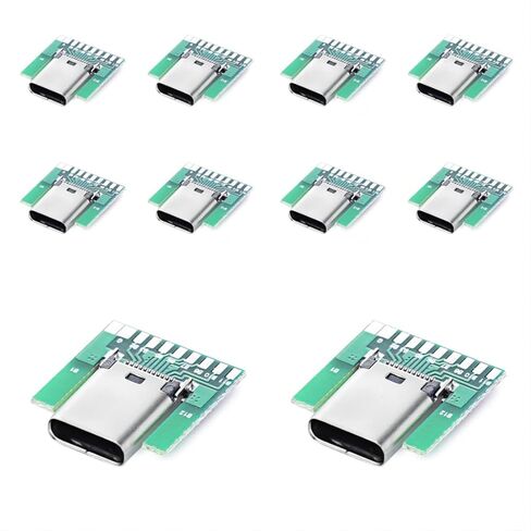 chenyang 10 Pack USB C DIY Connector USB 3.1 Type C 24Pin Male Plug Port Repair Replacement Solder Adapter with PCB Board in Kuwait