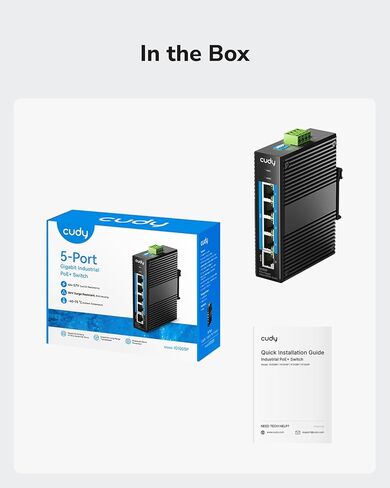 Cudy 5-Port Gigabit PoE Industrial Network Switch, 802.3af/at PoE, DIN-Rail IP40, Polarity Reverse & Short Circuit Protection, Broadcast Storm Prevention, IG1005P (Power Supply Not Included) in Saudi Arabia