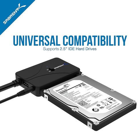 3 منافذ ألومنيوم صغيرة USB 3.0 Hub [90 درجة/180 درجة قابلة للدوران] + USB 3.0 إلى SSD/SATA/IDE 2.5/3.5/5.25 بوصة محول القرص الصلب مع مصدر طاقة UL in Saudi Arabia