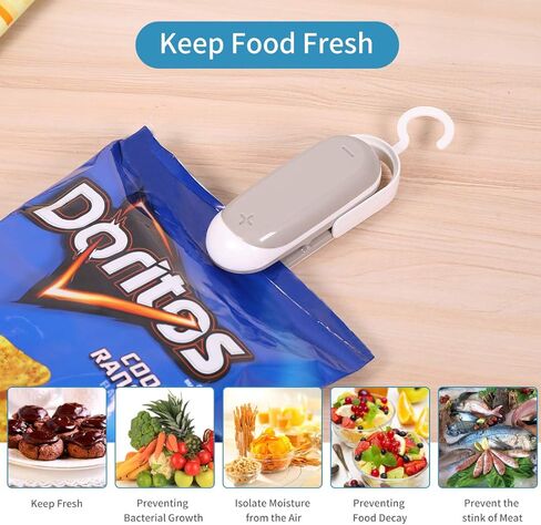 2PACK Mini Bag Sealer, Portable Heat Vacuum Sealers Plastic Sealer, 2 in 1 Heat Seal and Cutter Mini Food Sealer For Plastic Bags Food Storag in Saudi Arabia