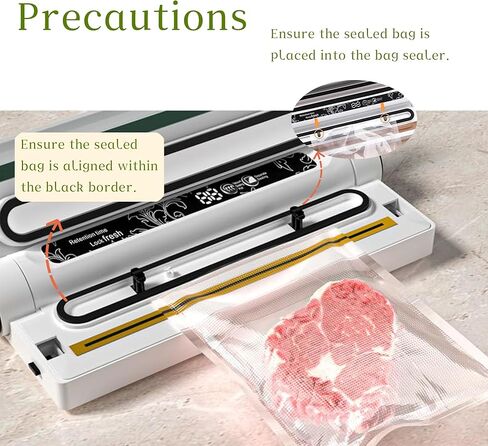 Food Saver Vacuum Sealer Machine - 75KPA Powerful Vacuum Sealer for Food with 20 Bags, Compact Food Vacuum Sealer Machine w/Digital Timer, Easy to Use for Home Kitchen in Saudi Arabia