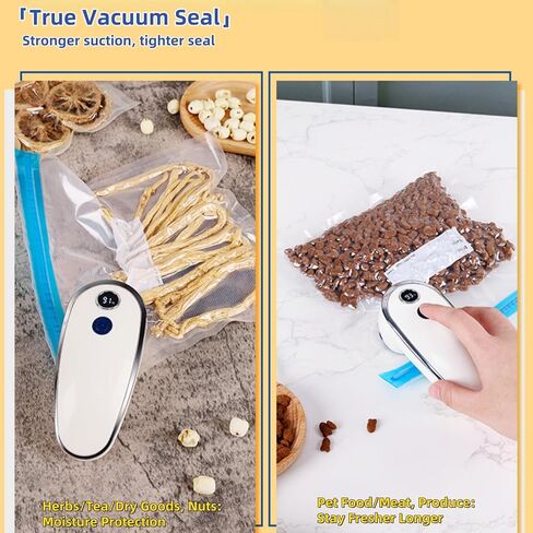 Vacuum Sealer, Handheld Vacuum Sealer for Food, Upgrade Cordless Compact Vacuum Sealer Machine with LED Display, Fast Sealing, Powerful & Low-Noise Portable Food Sealer for Preservation & Fresh in Saudi Arabia