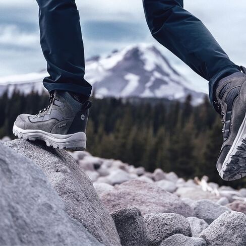 حذاء HI-TEC Skamania Mid WP مقاوم للماء للرجال للمشي لمسافات طويلة، موديل 2022 الجديد مع نعل خارجي مطاطي عالي الأداء - أحذية للممرات والجبال وحقائب الظهر in Saudi Arabia