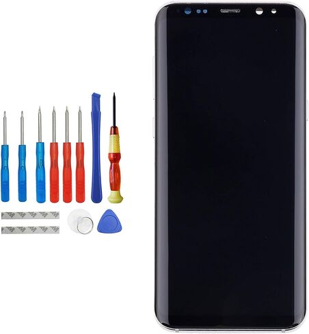 AMOLED جديدة متوافقة مع Samsung Galaxy S8+ Plus G955F G955A G955P G955V G955T G955R4 شاشة LCD تعمل باللمس مع إطار مع أدوات (أبيض) in Saudi Arabia