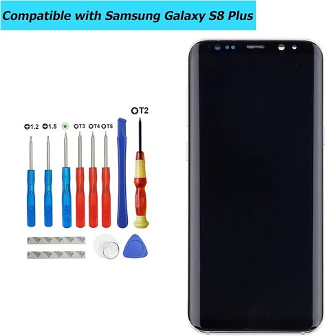 AMOLED جديدة متوافقة مع Samsung Galaxy S8+ Plus G955F G955A G955P G955V G955T G955R4 شاشة LCD تعمل باللمس مع إطار مع أدوات (أبيض) in Saudi Arabia