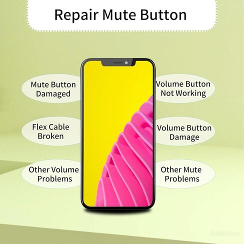 استبدال زر التحكم في مستوى الصوت لهاتف iPhone 11 Pro Max 6.5 بوصة، موصل كتم الصوت، مفتاح صامت، كابل مرن، شريط لوحة مفاتيح الصوت، حامل دعامة معدنية مثبتة مسبقًا 11Promax in Saudi Arabia