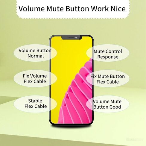 استبدال زر التحكم في مستوى الصوت لهاتف iPhone 11 Pro Max 6.5 بوصة، موصل كتم الصوت، مفتاح صامت، كابل مرن، شريط لوحة مفاتيح الصوت، حامل دعامة معدنية مثبتة مسبقًا 11Promax in Saudi Arabia
