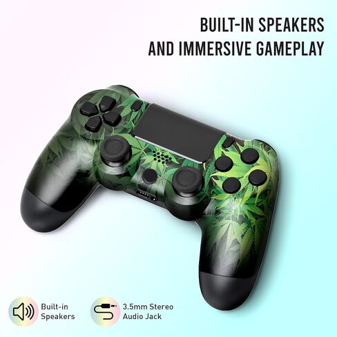 وحدة تحكم BABY CUDDLE BOX Weed Custom PS-4 اللاسلكية المتوافقة مع وحدة تحكم Play-Station 4 بواسطة وحدات تحكم BCB | صُنع بفخر في الولايات المتحدة الأمريكية من خلال طباعة HYDRODIP الدائمة (ليست مجرد جلد) 1 in Kuwait