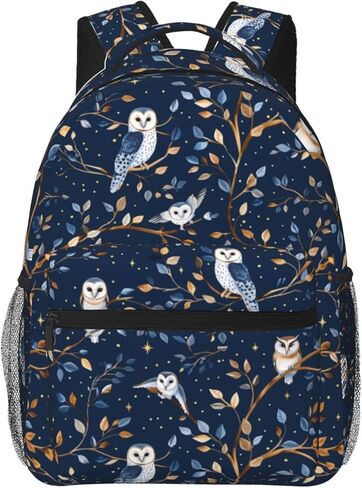Raccoon Casual Backpack, Lightweight Laptop Bag Daypack, Animal Under the Moon Backpacks for Women Men Teens Students, Starry Night Polyester Bookbag Gifts for School Work Travel Hiking in Kuwait