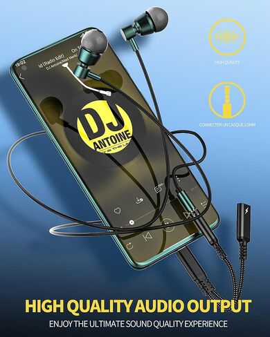 USB-C إلى 3.5 ملم محول صوت شاحن دونجل سلك 2 في 1 DAC نوع C Aux كابل مقسم لهاتف iPhone15 Pro Max iPad Pro متوافق مع Samsung Galaxy S20 S21 S22 Ultra Note10 S9 ملحقات مقبس سماعة الرأس in Kuwait