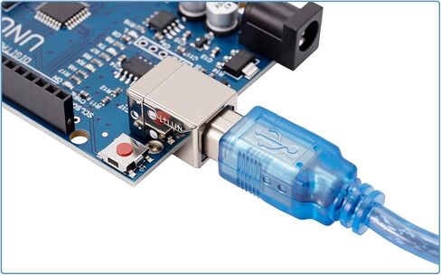 لوحة اردوينو uno r3 مع كابل USB - atmega328p، 16 ميجا هرتز، 14 دبابيس i/o رقمية، دعم pwm، متوافقة مع arduino uno r4، mega، Leonardo وRaspberry pi in Kuwait