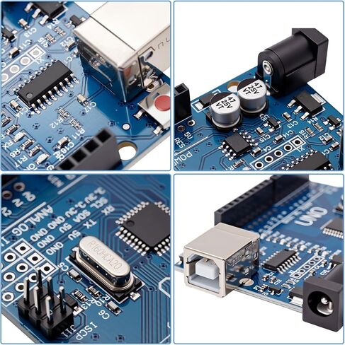 لوحة اردوينو uno r3 مع كابل USB - atmega328p، 16 ميجا هرتز، 14 دبابيس i/o رقمية، دعم pwm، متوافقة مع arduino uno r4، mega، Leonardo وRaspberry pi in Kuwait