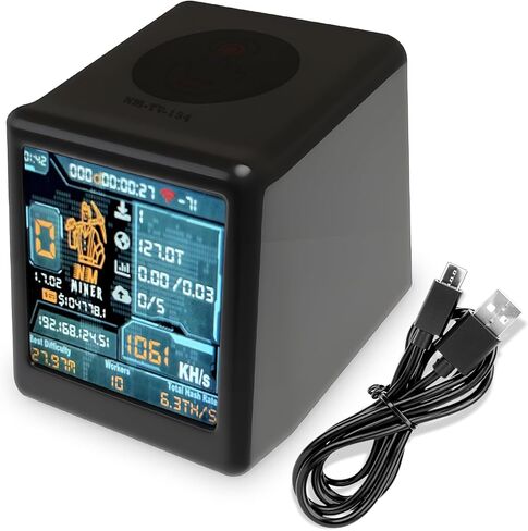 Bitcoins Miner USB Miner 1060KH/s Desktop-Style V2 ESP32 Hashrate 1.54 Inch Smart Display Crypto Solo Lottery Miner Solo Mining 2000% Win Boost (Black) in Saudi Arabia