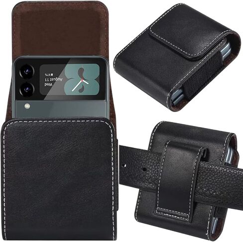 حافظة قابلة للطي لهاتف Motorola Razr +/Plus 2025 2024 Motorola Razr 2025 2024 حافظة حزام الهاتف [حقيبة هاتف جلدية عمودية، حلقة حزام، إغلاق مغناطيسي] (أسود) in Saudi Arabia