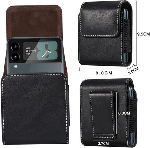 حافظة قابلة للطي لهاتف Motorola Razr +/Plus 2025 2024 Motorola Razr 2025 2024 حافظة حزام الهاتف [حقيبة هاتف جلدية عمودية، حلقة حزام، إغلاق مغناطيسي] (أسود) in Saudi Arabia