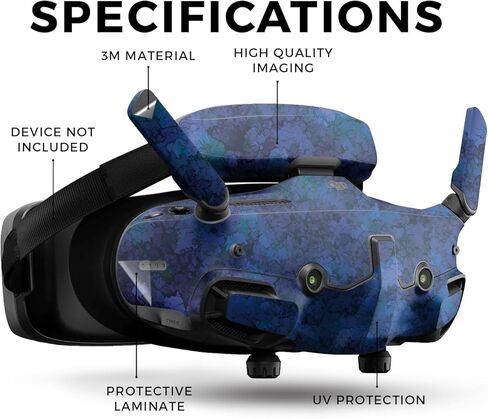 غلاف الطائرة بدون طيار متوافق مع DJI Goggles 3 - Blue Ice - غطاء لاصق واقٍ من الفينيل الفاخر 3M - سهل الاستخدام | صُنع في الولايات المتحدة الأمريكية بواسطة MightySkins in Kuwait