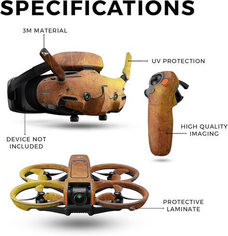 غلاف الطائرة بدون طيار متوافق مع حزمة DJI Avata 2 (2024) - ذهبي مزخرف - غطاء لاصق واقٍ من الفينيل 3M ممتاز - سهل الاستخدام | صُنع في الولايات المتحدة الأمريكية بواسطة MightySkins in Kuwait
