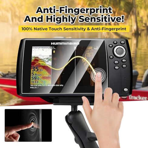 واقي شاشة Karltys لجهاز Humminbird Helix 7 GPS G2 G2N G3 G3N G4 G4N GPS 7 بوصة غطاء حماية لشاشة مكتشف الأسماك، زجاج مقسى عالي الدقة مضاد للوهج Humminbird Helix 7 ملحقات in Saudi Arabia