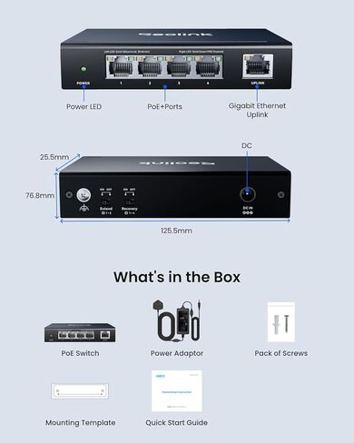 REOLINK 4K PoE Security Camera System with 4pcs 8MP PoE Cameras, 8CH NVR with 2TB HDD for 24/7 Recording, H.265 Video, Person/Vehicle/Animal Detection, Plus 4+1-Port PoE Switch in Saudi Arabia