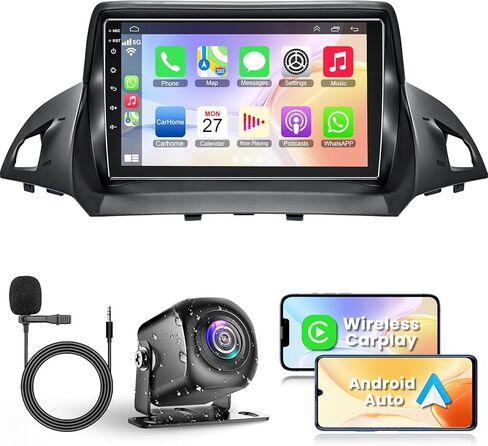 راديو سيارة فورد اسكيب 2013-2019 | دعم Apple Carplay اللاسلكي Android Auto | نظام تحديد المواقع والملاحة | وحدة رأس بلوتوث FM بشاشة تعمل باللمس مقاس 9 بوصات تعمل بنظام Android 15 | كاميرا احتياطية | 4G + 64G in Kuwait
