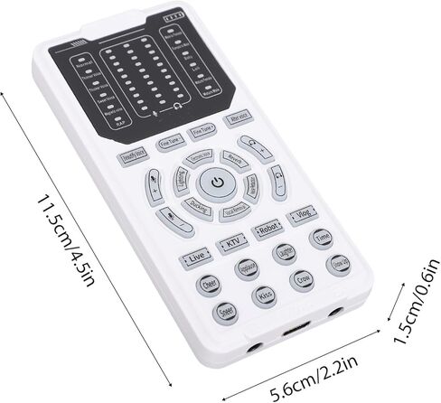 جهاز Ymiko Voice Changer جهاز مؤثرات صوتية محمول مع 15 وضعًا صوتيًا لتقليل الضوضاء وبطاقة صوت لحفلات الألعاب المباشرة باللون الأبيض 5.6 × 1.5 × 11.5 سم in Saudi Arabia