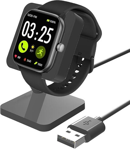 متوافق مع شاحن Spade & Co Health Smartwatch 4، حامل شحن للساعة المكتبية وقاعدة شحن متوافقة مع Spade & Co Health 4, 3، ساعة ذكية (أسود) in Kuwait