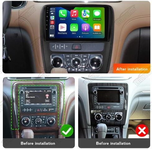 راديو السيارة لـ Buick Enclave 2013 2014 2015 2016 2017 2G+64G، Biorunn 9 بوصة IPS شاشة تعمل باللمس وحدة رأس ستيريو لاسلكية للسيارة تعمل بنظام Android Auto Blue-Tooth GPS Navi Upgrade Dash Kit WiFi FM RDS in Kuwait