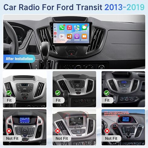 Leadfan Car Radio for Ford Transit 2013-2019 Stereo with Wireless Carplay Android Auto, 9'' Touchscreen for Ford Transit GPS Navigation Bluetooth WiFi Rear Camera FM Mirrorlink Split Screen SWC in Saudi Arabia