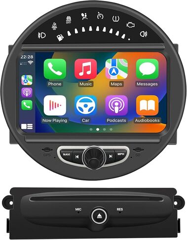 شاشة أندرويد 8 بوصة لميني كوبر R55 R56 R57 R58 R59 R60 R61 راديو تلقائي، CarPlay، Android Auto، انعكاس الشاشة، شاشة مقسمة، واي فاي، DVD، الملاحة، كاميرات المركبات، الموسيقى، Netflix Waze Spotify in Saudi Arabia