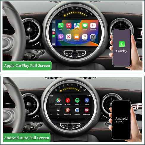 شاشة أندرويد 8 بوصة لميني كوبر R55 R56 R57 R58 R59 R60 R61 راديو تلقائي، CarPlay، Android Auto، انعكاس الشاشة، شاشة مقسمة، واي فاي، DVD، الملاحة، كاميرات المركبات، الموسيقى، Netflix Waze Spotify in Saudi Arabia