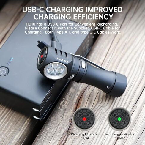 مصباح يدوي Wurkkos قابل لإعادة الشحن بقوة 1200 لومن مع مغناطيس - مصباح يدوي بزاوية يمنى HD10 مع Anduril 2.0 RGB UI، ضوء فلاش جيب IP68 لاستخدام المصابيح الأمامية، العمل، المشي لمسافات طويلة، التسلق - 4000K in Kuwait