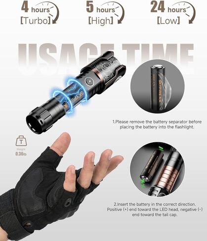 SKYFIRE Rechargeable Flashlights with Ignition Lens: 2 Pack High Lumens Tactical Flashlight LED Zoomable with 6 Modes IPX6 Handheld Powerful Flash Light for Hunting, Storm preparedness,Home&Gifts in Saudi Arabia
