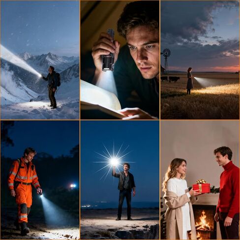SKYFIRE Rechargeable Flashlights with Ignition Lens: 2 Pack High Lumens Tactical Flashlight LED Zoomable with 6 Modes IPX6 Handheld Powerful Flash Light for Hunting, Storm preparedness,Home&Gifts in Saudi Arabia
