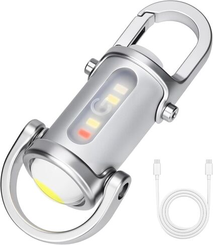 1200LM مصباح يدوي LED صغير فائق السطوع USB قابل لإعادة الشحن صغير مقاوم للماء سلسلة مفاتيح إنقاذ، للتخييم - أسود in Kuwait