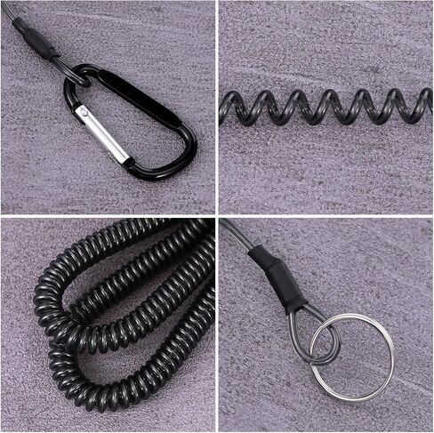 3PCS Retractable Safety Coiled Lanyard with Alloy Clip for Pliers Boating, Heavy Duty Fishing Lanyard with Coiled Tether for Pliers Boating Fishing Kayak in Saudi Arabia